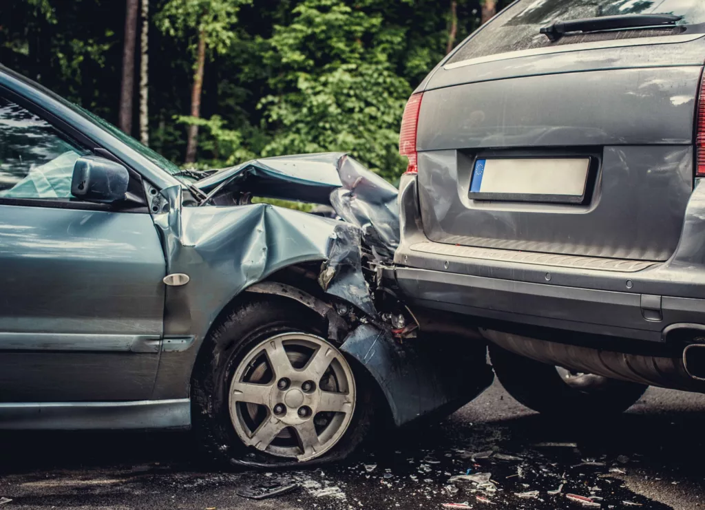 Rear-end collision between two cars