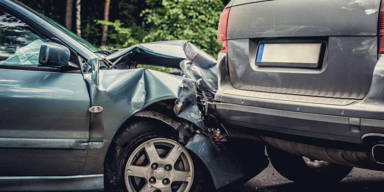 Rear-end collision between two cars