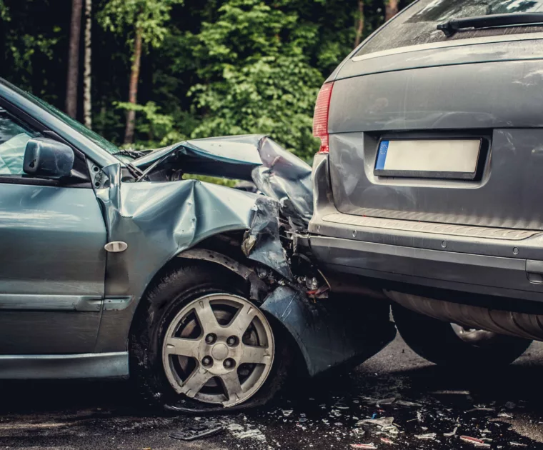 Rear-end collision between two cars