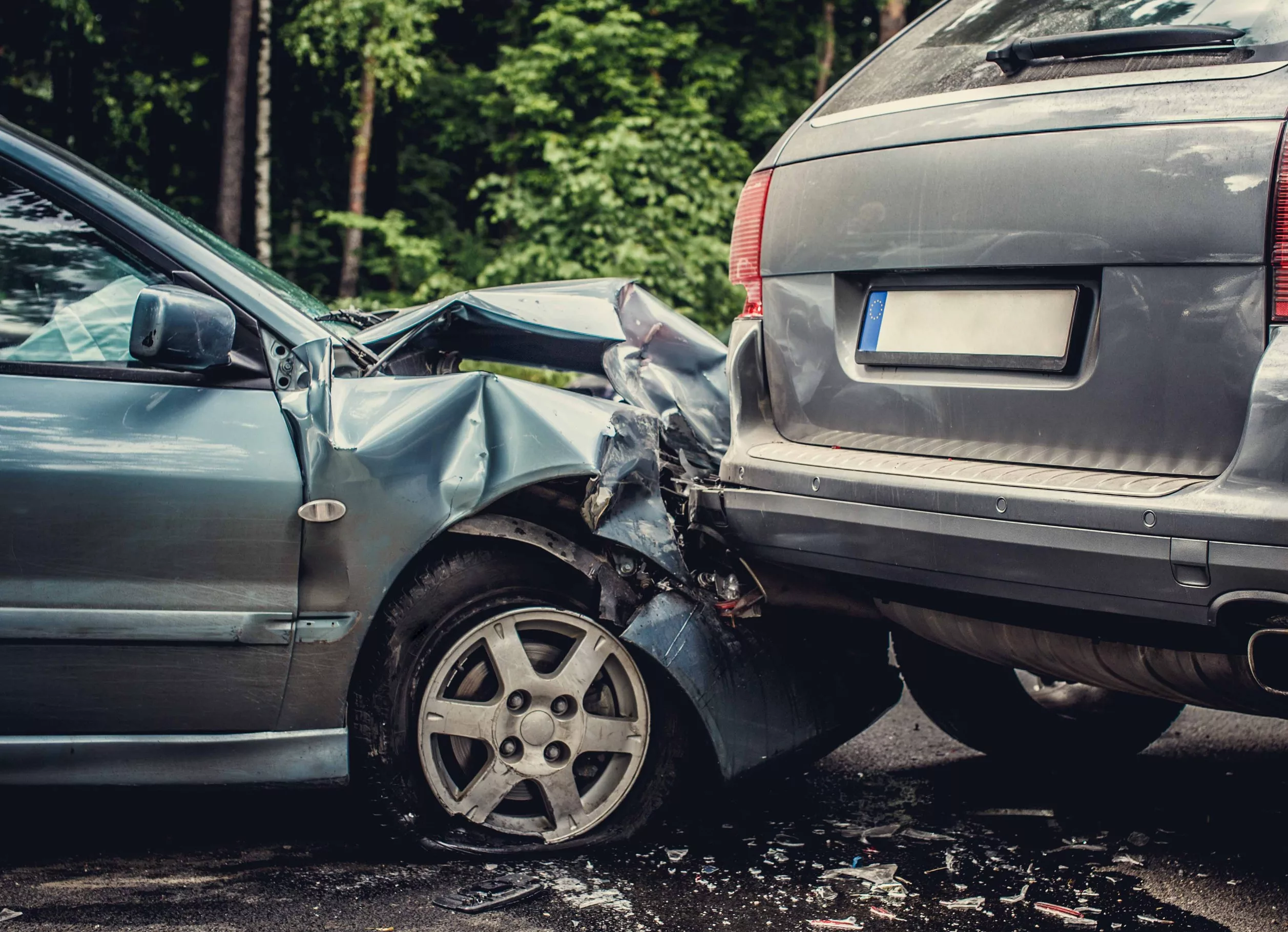 Rear-end collision between two cars